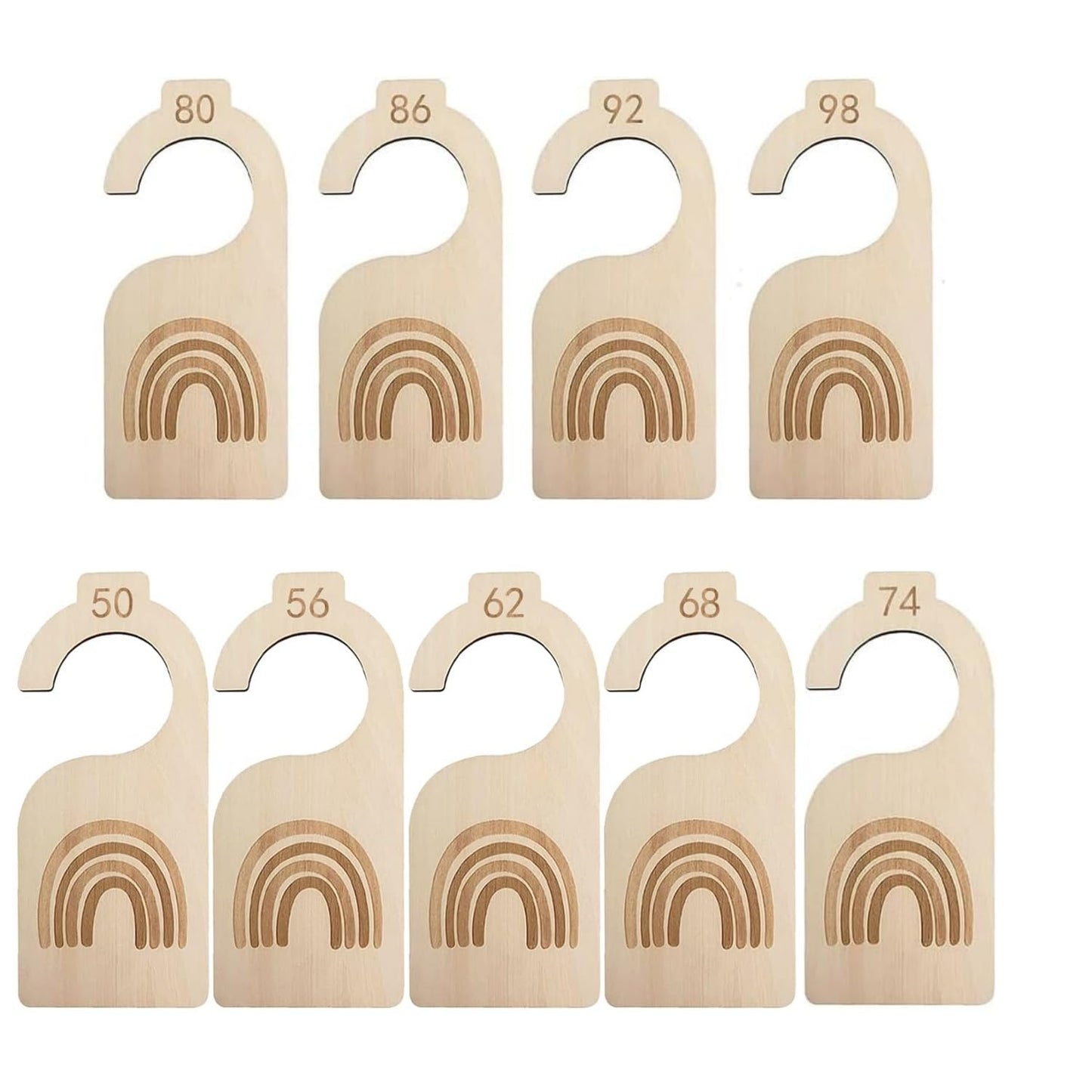 Zwenjuan Baby Wardrobe Dividers,9PCS Wooden Clothes Dividers,Hanger Divider Closet Clothes Organiser Labels Baby Size Dividers for Wardrobe,Baby