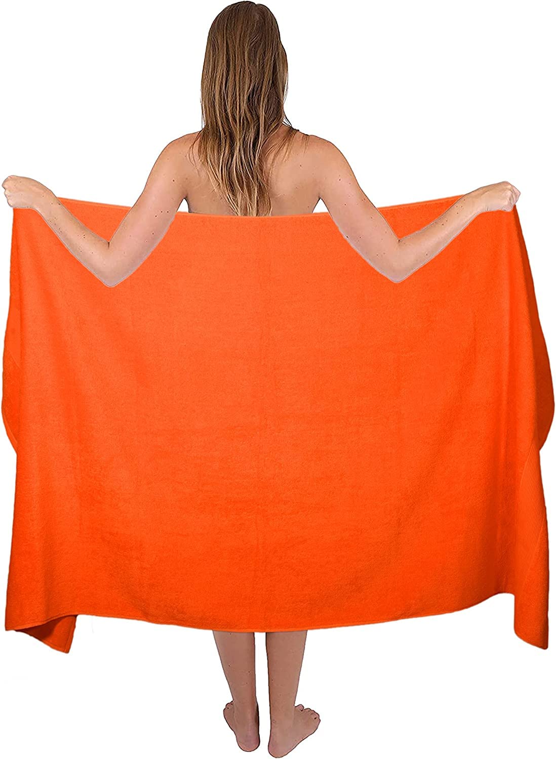 Textile Do Extra Large Super Jumbo Bath Sheet Towel 100% Egyptian Cotton XL Bath Sheets100 x 200 cm-600 GSM Orange