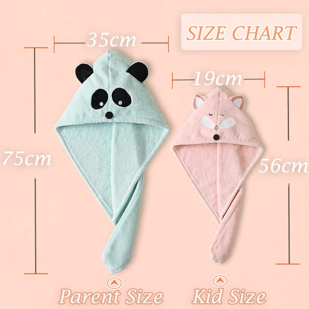 Cysocool Anti-Frizz Women Ladies Hair Towel Absorbent Quick Drying Hair Turban Towel with Button Wet Hairs Dryer Cap Ultra Soft Drying Towel Wrap