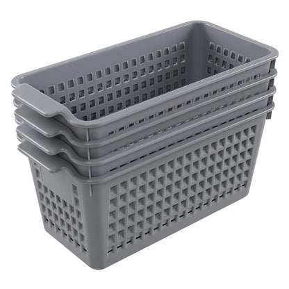 Annkky Plastic Small Storage Baskets, 4 Packs Kitchen Cupboard Baskets