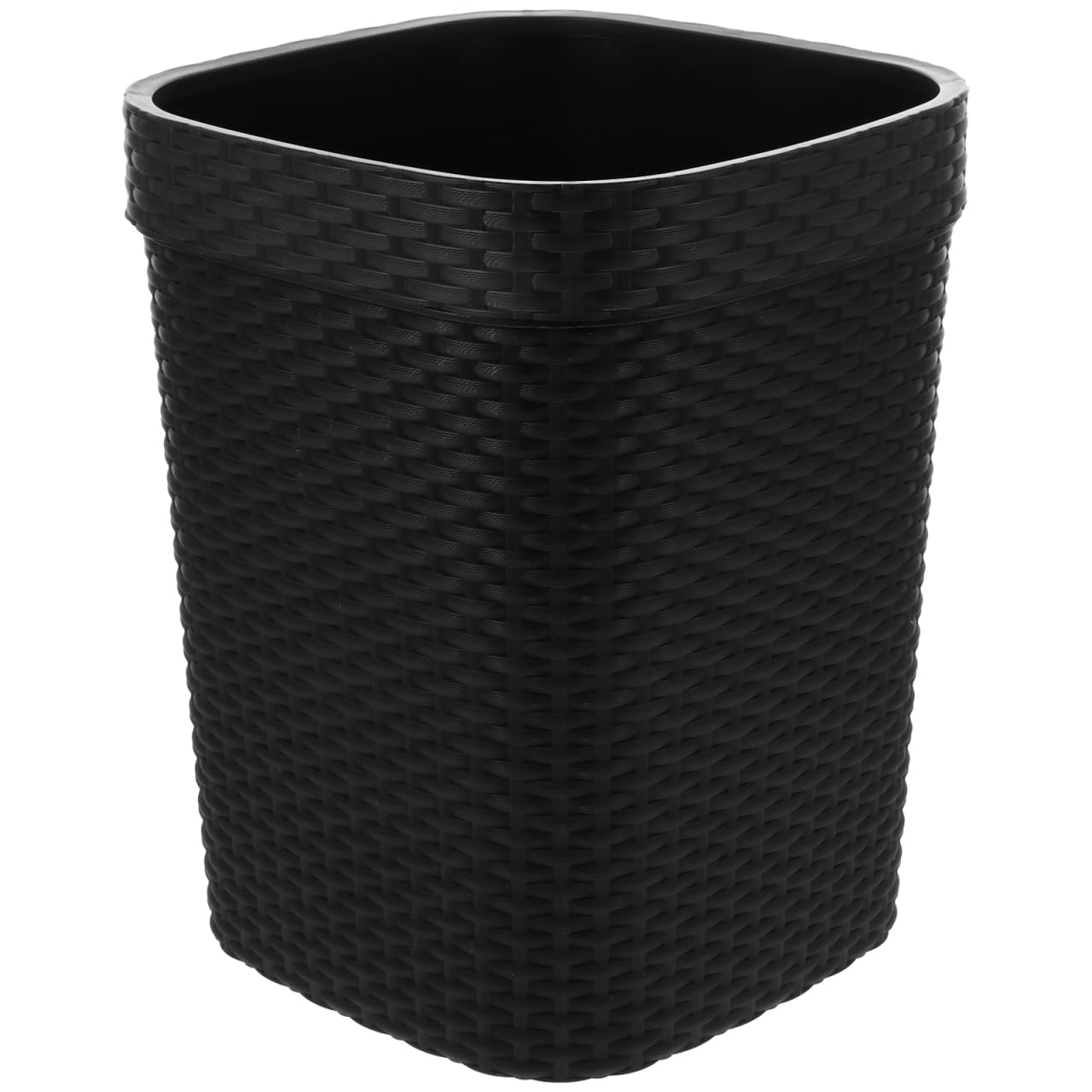 ULTECHNOVO Rectangular Waste Paper Bin Imitation Braided Plastic Office Bin Multi-Purpose Waste Basket for Home Kitchen Bedroom and Bathroom Large