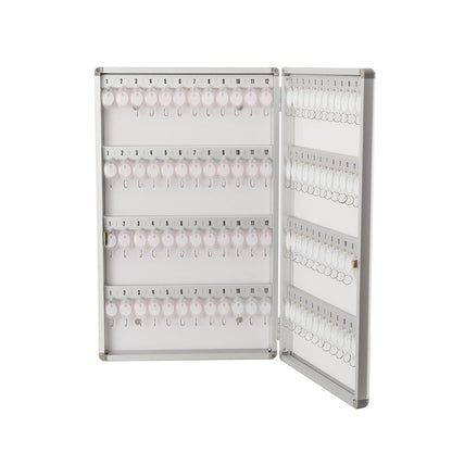 TABODD Cabinet 96 Key Boxes, Wall Mounted Lockable Safe Box, Large Storage With Tag Labels and 96 Hooks for Home Office Property Hotel Bank
