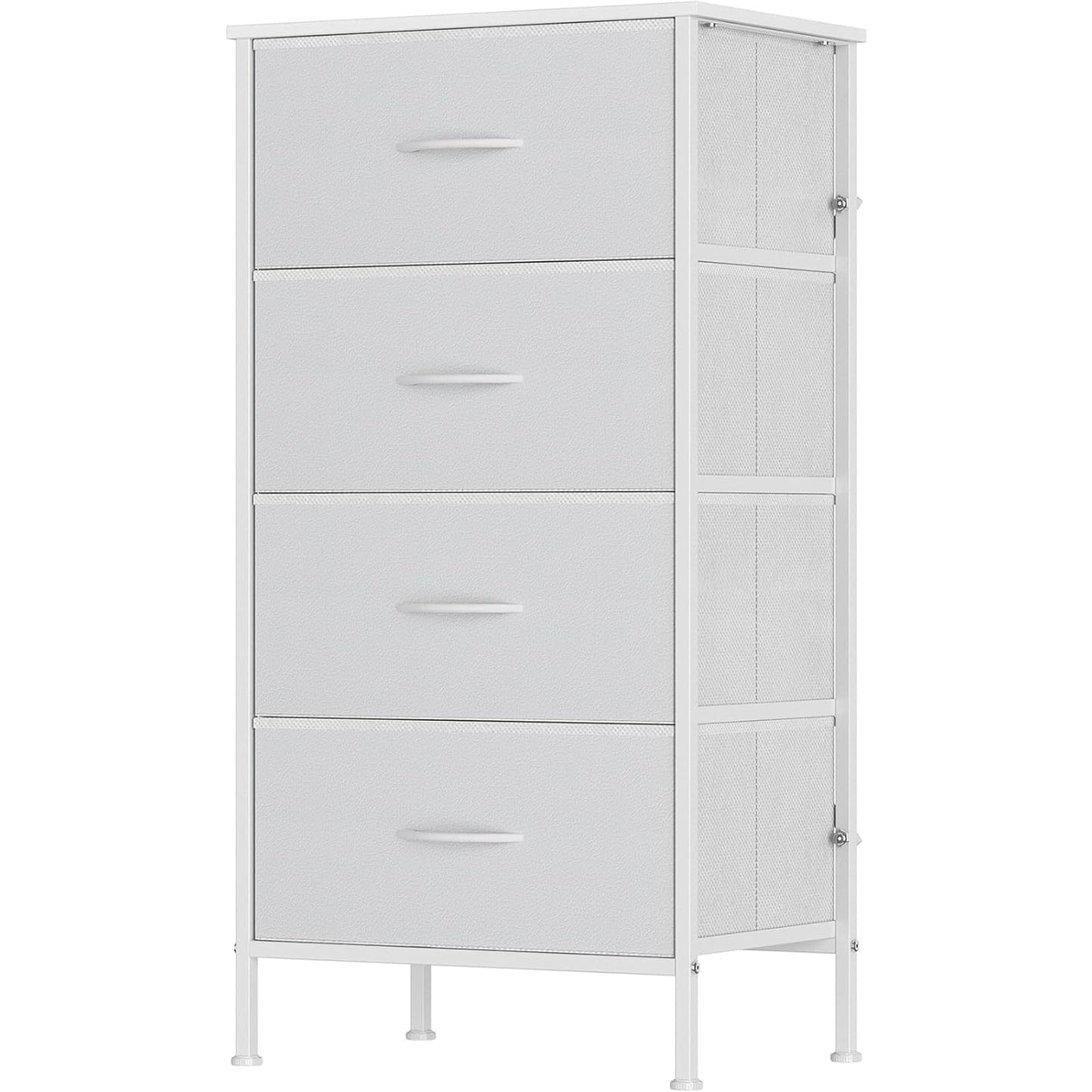 Feonase Chest of Drawers with 4 Fabric Drawers, Large Bedroom Dresser with Wooden Top & Sturdy Metal Frame, Tall Storage Organizer Unit for Bedroom
