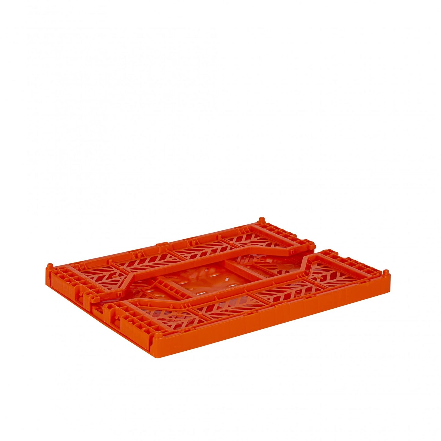 AYKASA Folding Crate, Sturdy Folding Box, Plastic, Stackable, Orange, Midi (40 x 30 x 14 cm)