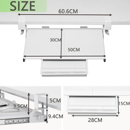 ETHU Small Under Desk Keyboard Tray 500x300mm