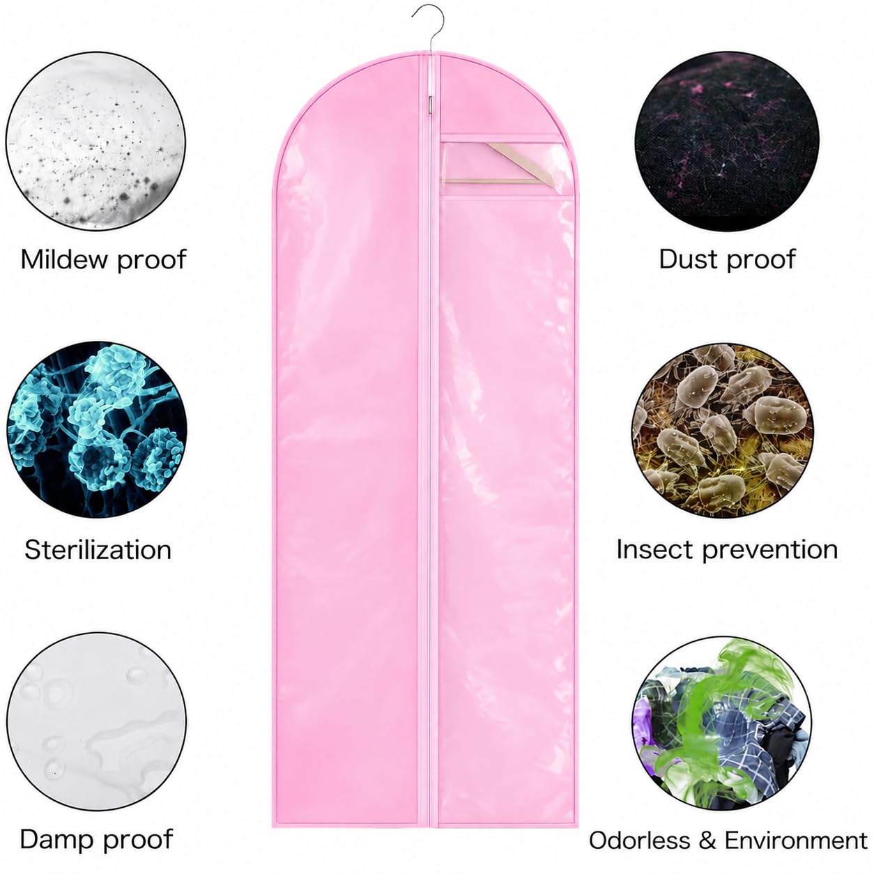 Niviy Wedding Dress Bag 60 x 180 cm, Long Dress Garment Cover with Handle