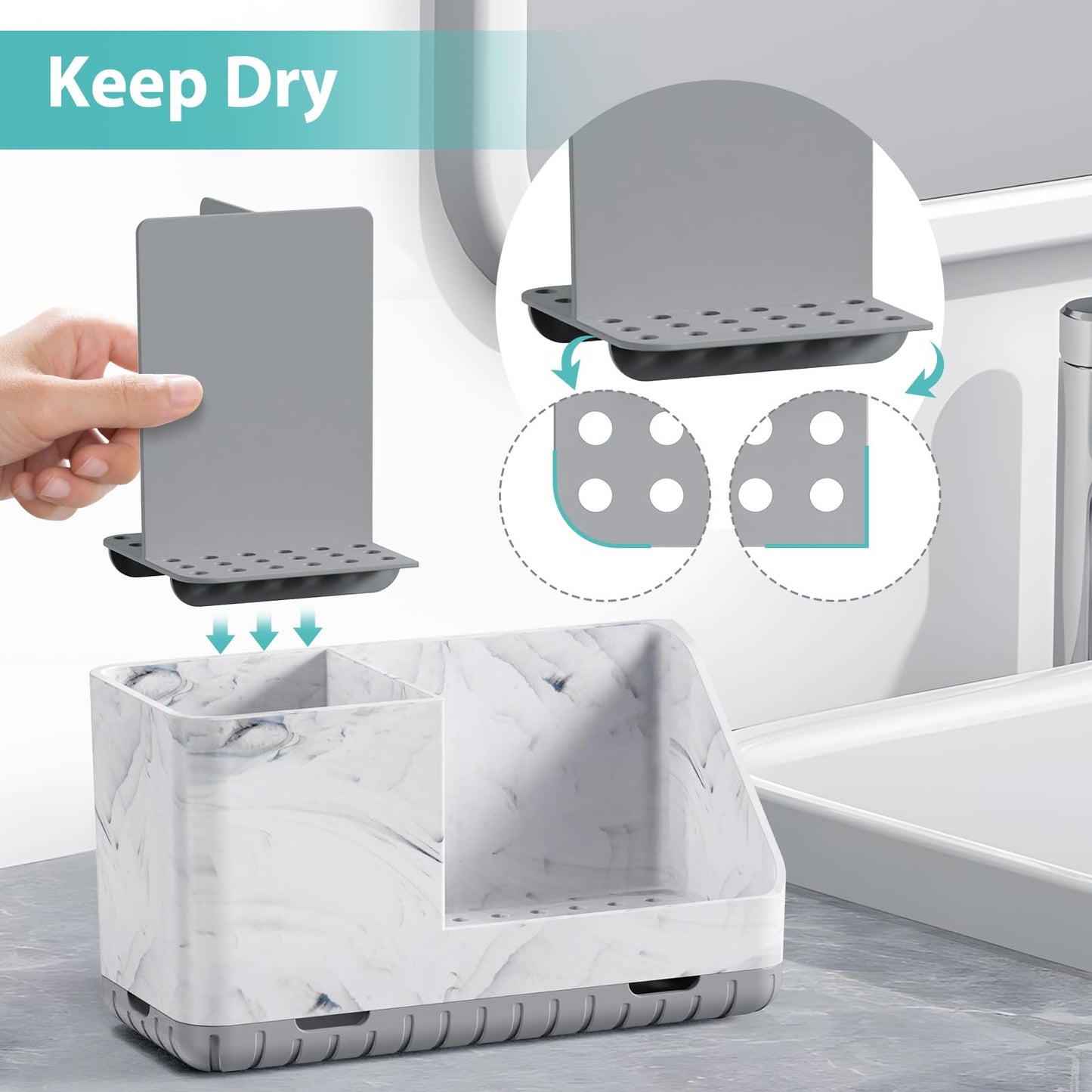 PARKMANI Toothbrush Holders for Bathroom Countertop, Kids Electric Toothbrush and Toothpaste Holder, Bathroom Accessories Vanity Organizer