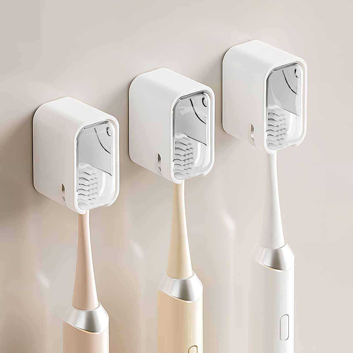 Wall Mounted Toothbrush Holders for Bathroom,Strong Self Adhesive