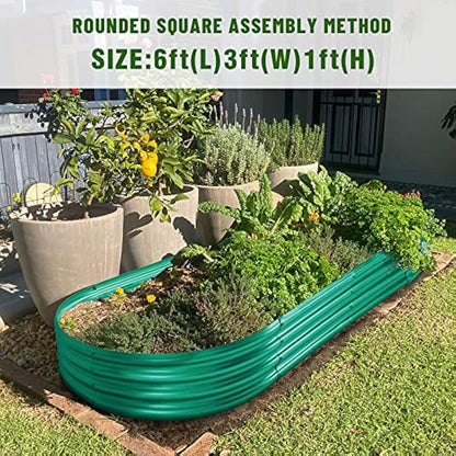 Land Guard Green Raised Bed, 6×3 ft Elevated Planter Box, Raised Beds for Gardening Vegetables（Green）…