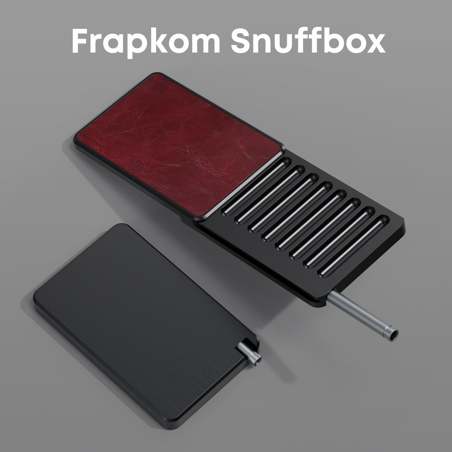 Frapkom 8 Compartment Organize Box with Built Alloy Straw, Red Black Storage Box