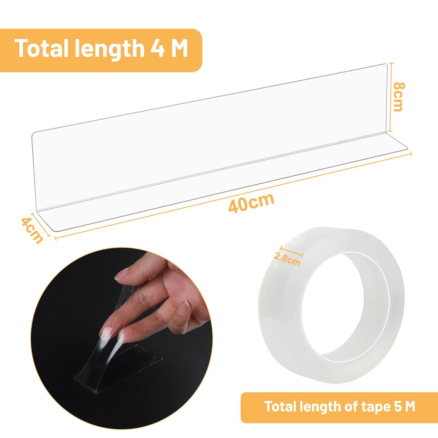 DBREAKS Blocker Toys Sofa, 10 Blocks Toys for Furniture 40 x 8 x 4 cm, Transparent Sofa Blocker with Adhesive Tape, Adjustable Hollow Bumper for Sofa