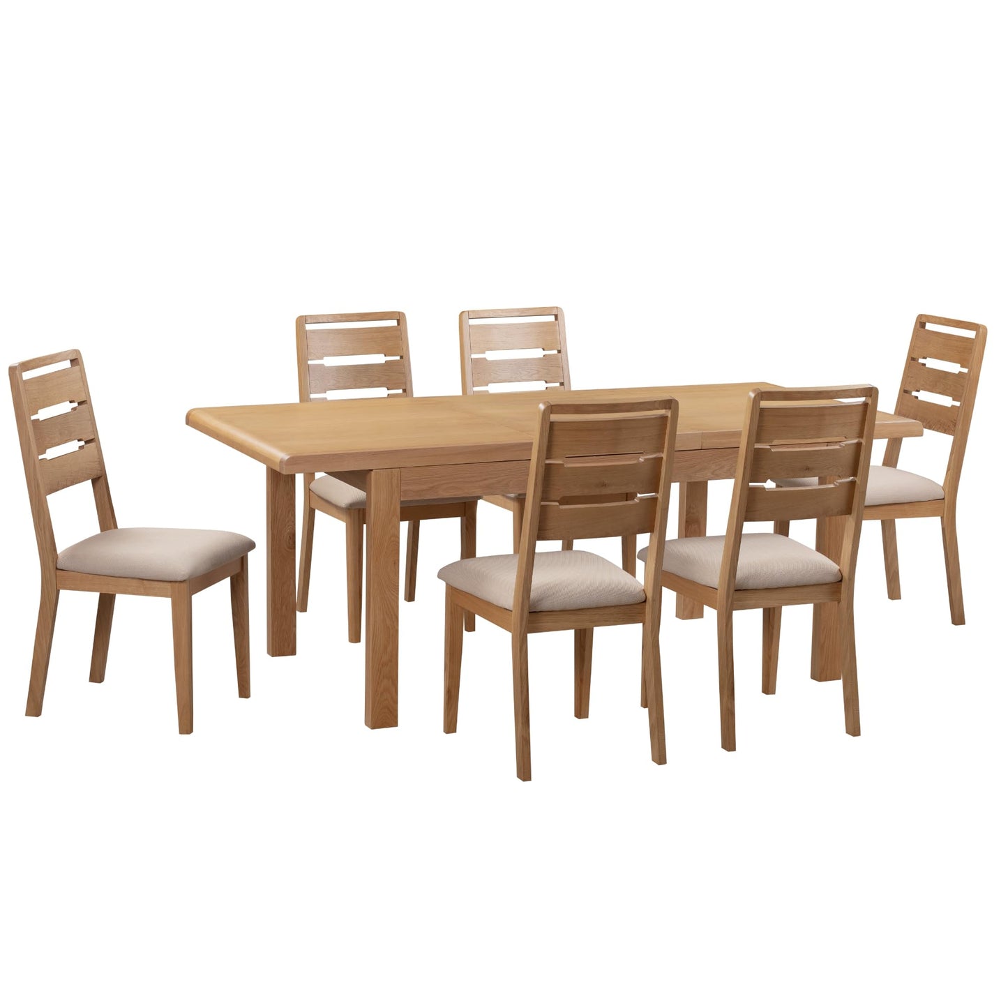Julian Bowen Curve Oak Dining Table for 6 - H77.5 x W200 x D90cm