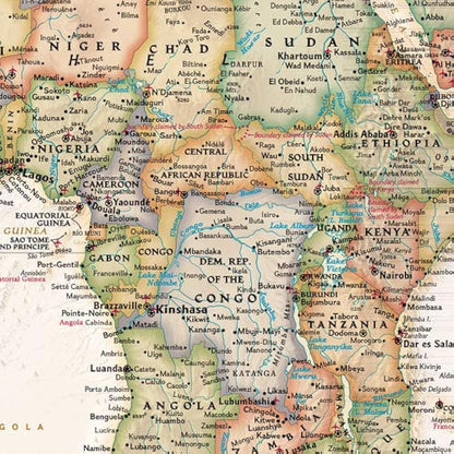 National Geographic World Executive Wall Map - Antique Style - 46 x 30.5 inches - Art Quality Print