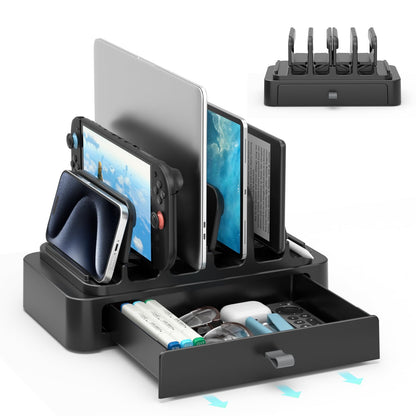 KDD Vertical Laptop Stand with Drawer - 7-in-1 Space-Saving Laptop Holder with Gravity Locking Fits MacBook, Dell, HP, Chromebook, Surface Pro
