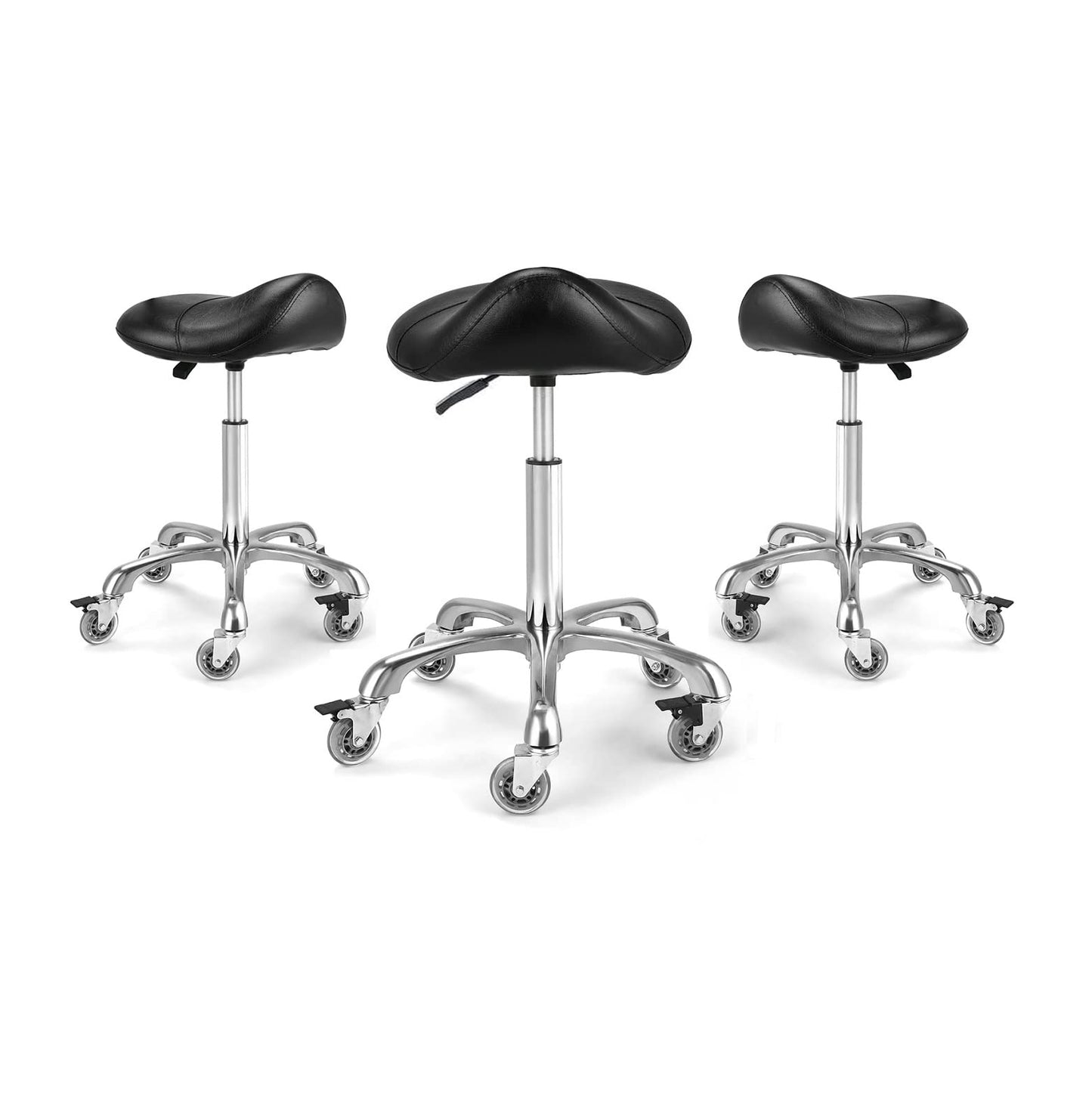 McDooFly Ergonomic Saddle Stool with Wheels Rolling Saddle Chair Heavy Duty Height Adjustable Swivel Hydraulic Stool for Dental Clinic Massage Salon
