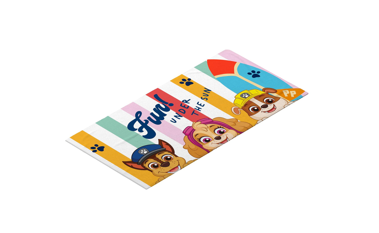 hermet, Paw Patrol Beach Towel, 70 x 140 cm, Beach or Pool Towel, 100% Soft Cotton, Practical and Lightweight