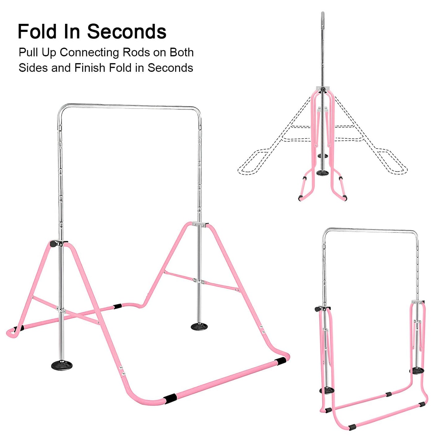 FBSPORT Gymnastics Bars, Horizontal Bar Expandable Gymnastics Kids Bar Folding Bar Junior Training Bar Multifunction Gym Training Equipment Home