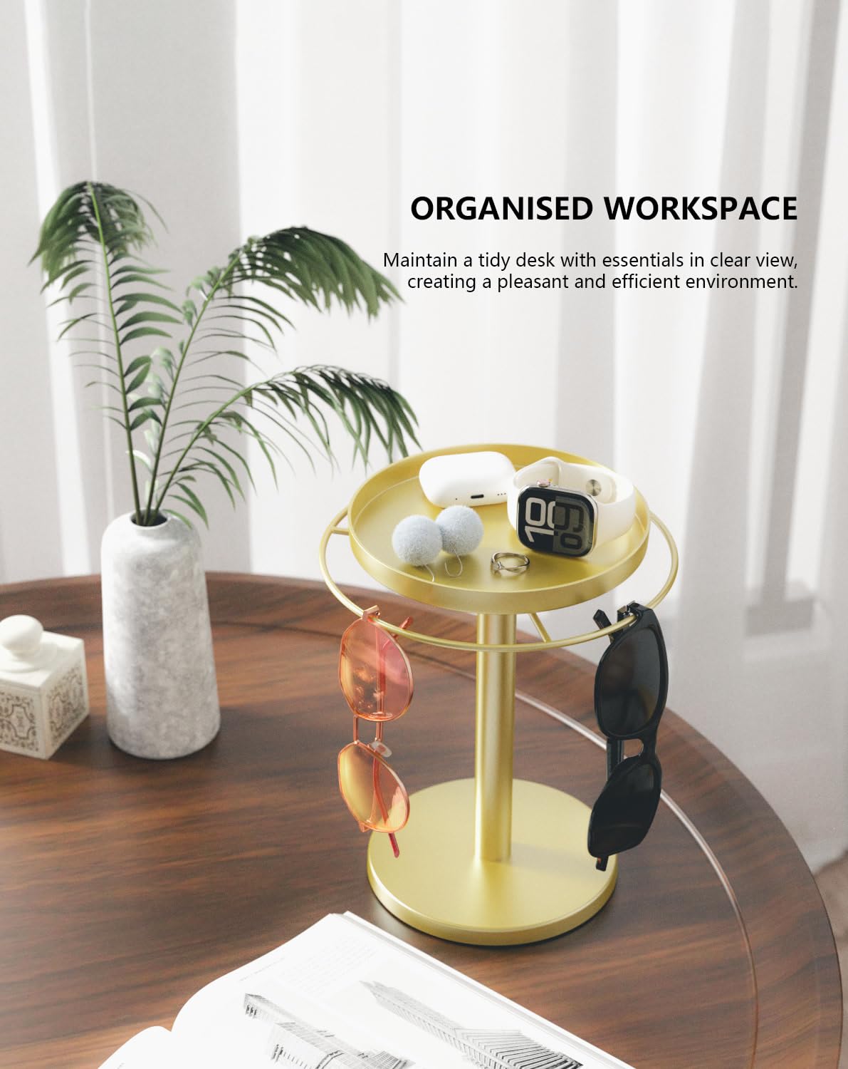 Rotating Glasses Holder Stand, Sunglasses Storage Organizer Home Office Décor, Gifts for Women Men