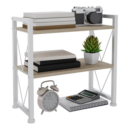 VSIWB Desk Shelf Organizer, 2 Tier Office Shelves, Wood Desk Storage Rack and Freestanding Display Shelf for Office, Dressing Table, Home 41x20x38cm