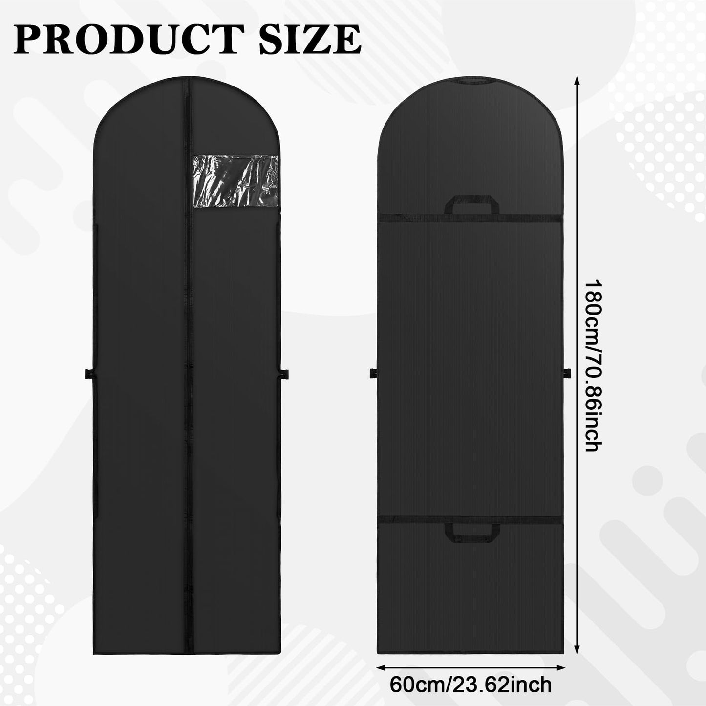 Hejo 2 Pcs Wedding Dress Bag, 180×60 cm Garment Bags, Dust-proof Clothes Covers Protector Bags, Long Dress Bags Covers with Handle