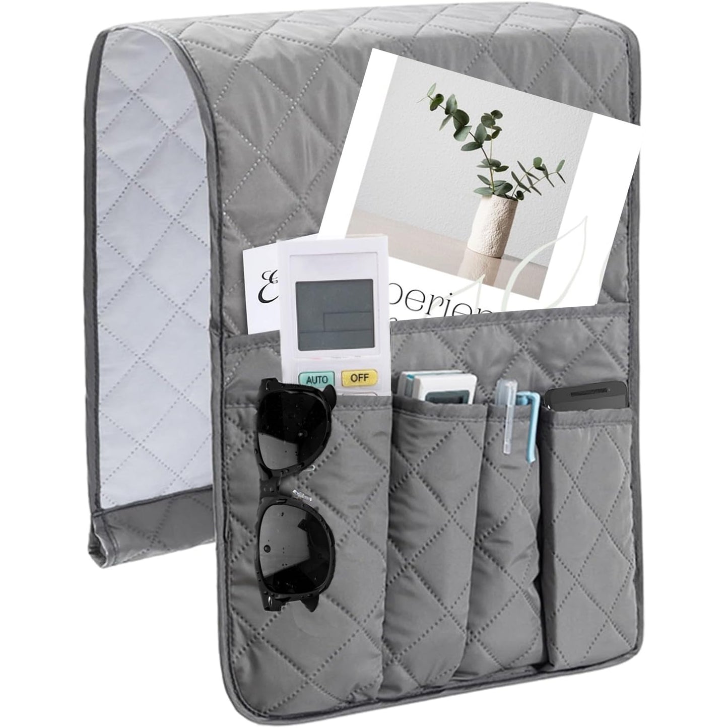Sofa Remote Control Holder Armchair Caddy, Multifunctional Couch Organizer for TV Remotes, Phones, Magazines