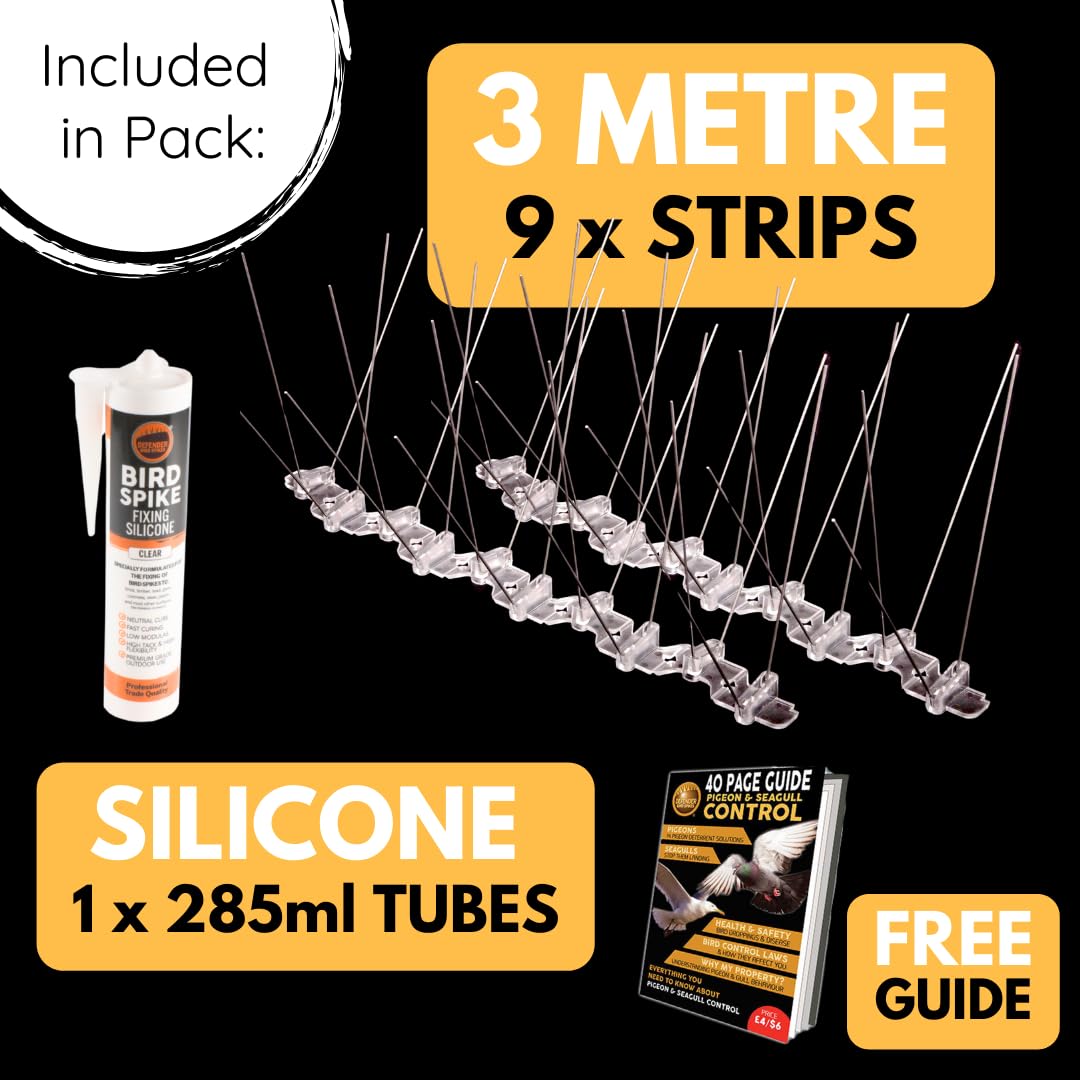 Defender Bird Spikes | Seagull Deterrent Kit | Install Guide & Glue | 3 Metre