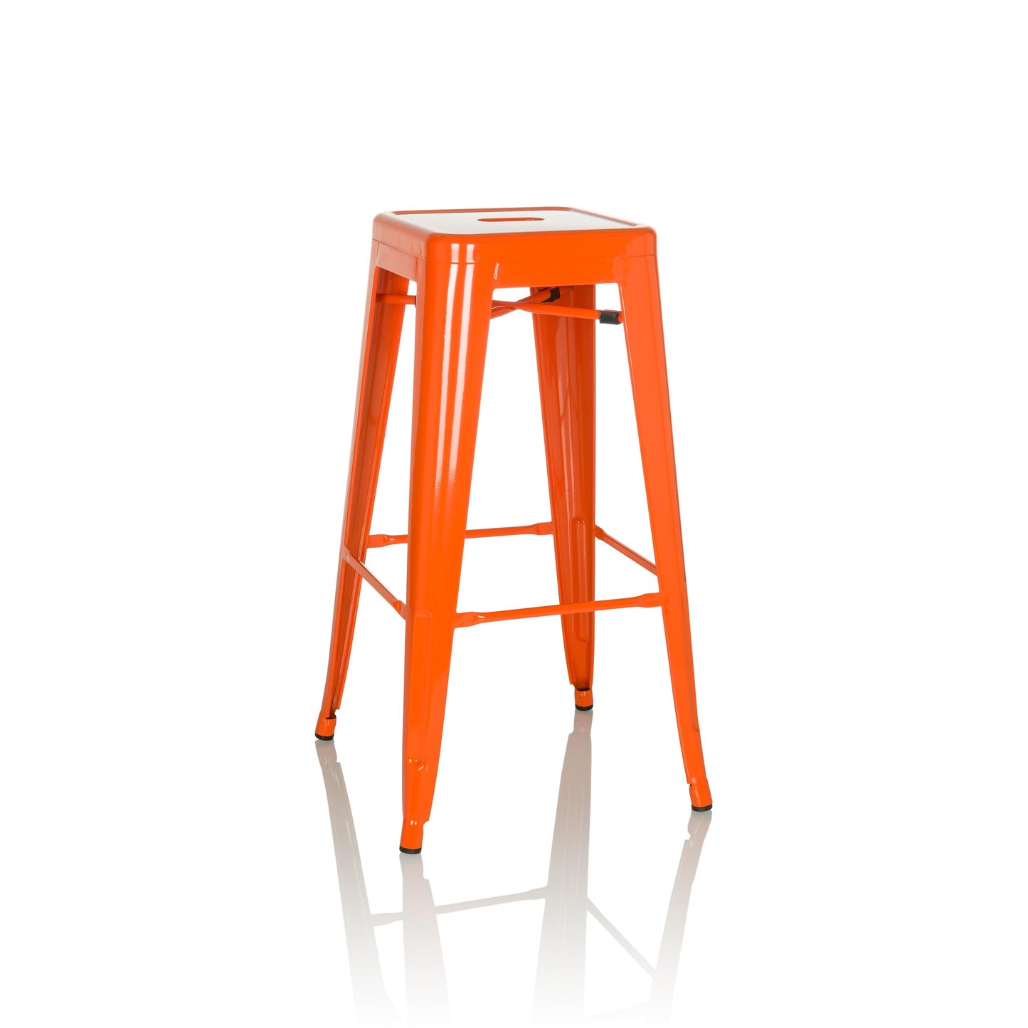 hjh OFFICE 645080 Bar stool VANTAGGIO HIGH metal Orange retro stool in industry design, stackable