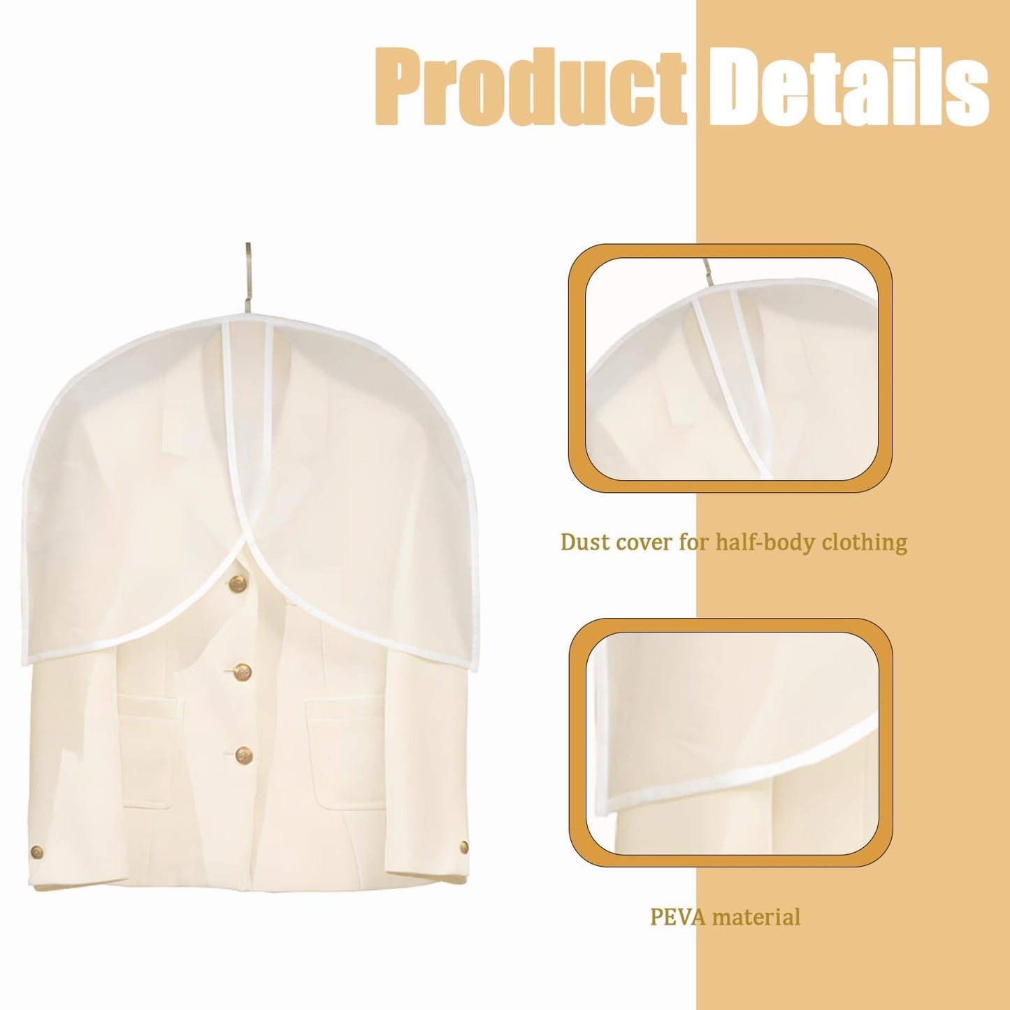 Hedayu Suit Cover Hanging Clothes, Plastic Clothes Covers Protector, 4Pcs