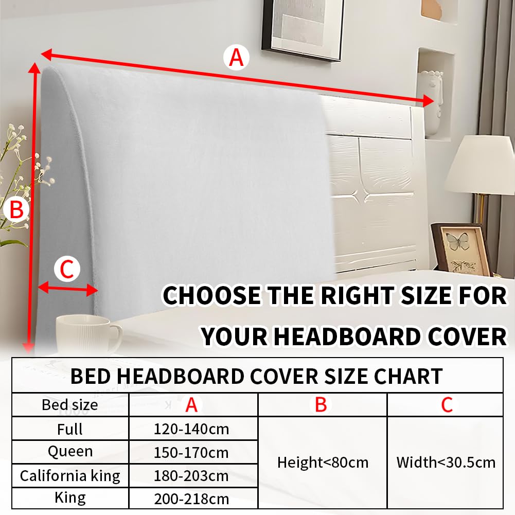 Caijin Bed Headboard Slipcover, Stretch Bed Headboard Covers, Dustproof Protector Cover for Linen Fabric Tufted Upholstered Headboard