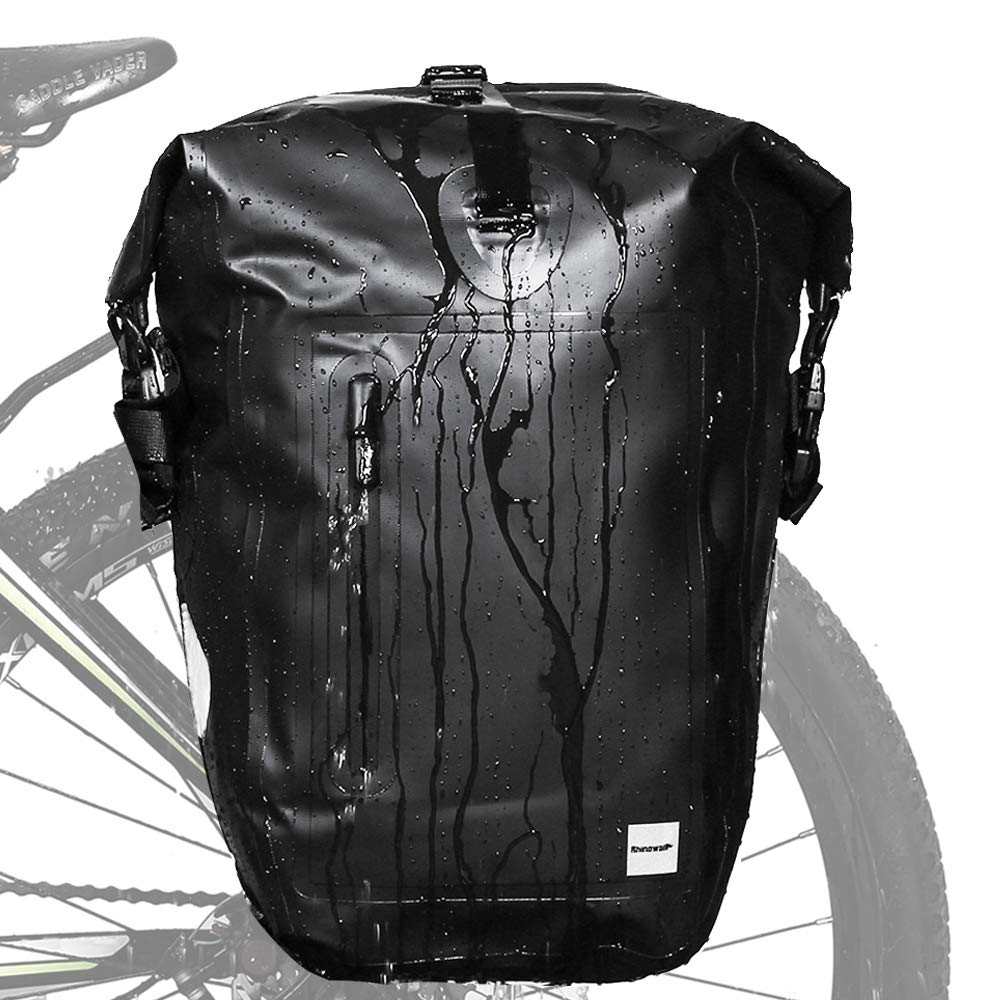 Rhinowalk Waterproof Bike Pannier 25L - Bicycle Cargo Rack Saddle Bag, Shoulder Bag, Laptop Pannier for Professional Cycling Accessories