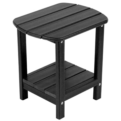 NALONE Adirondack Side Table 16.5" Outdoor Side Table HDPE Plastic Double Adirondack End Desk for Patio Black