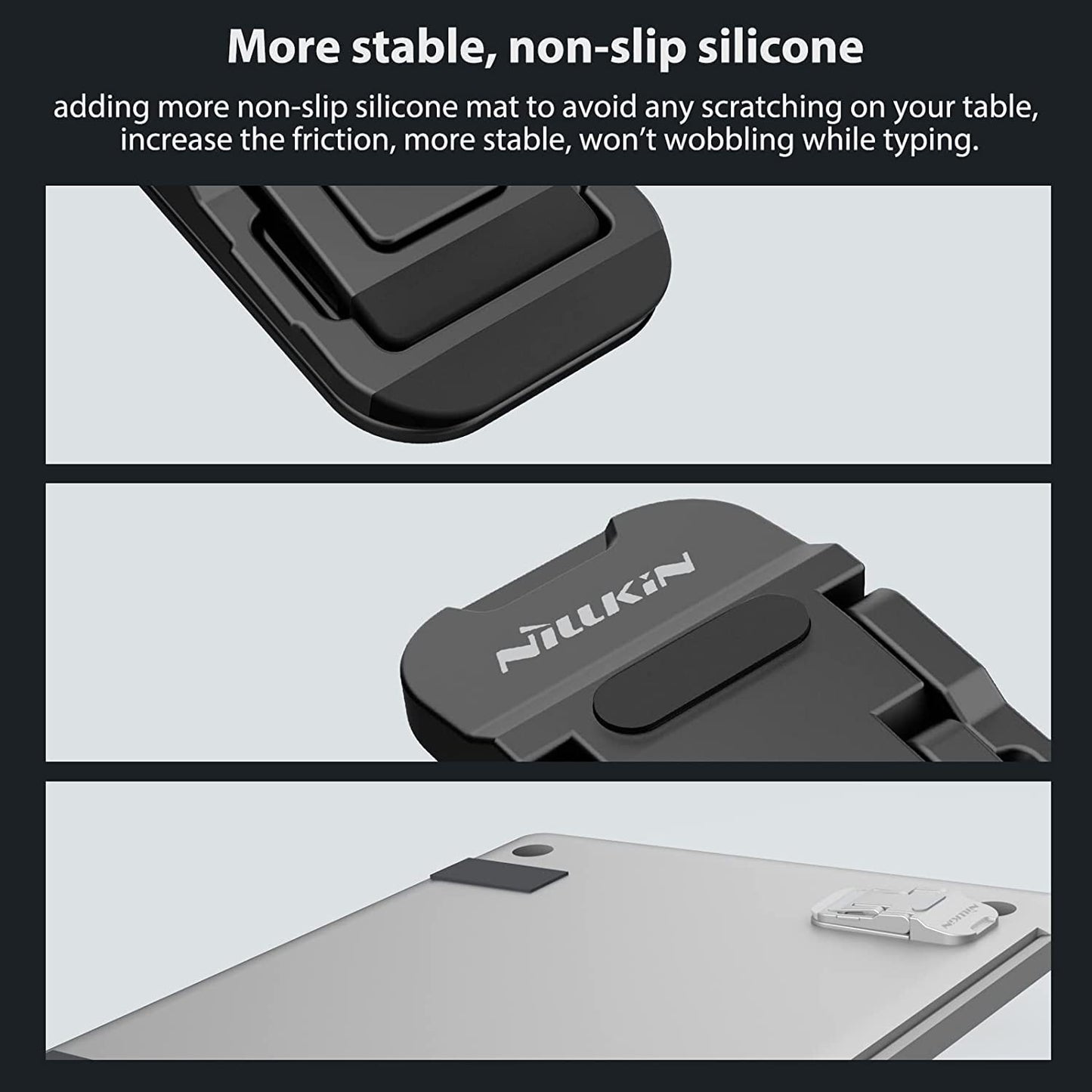 Nillkin Portable Laptop Stand Keyboard Cradle with Non-Slip Silicone Laptop Feet, Invisible Adjustable Computer Kickstand for MacBook Pro/Air, HP