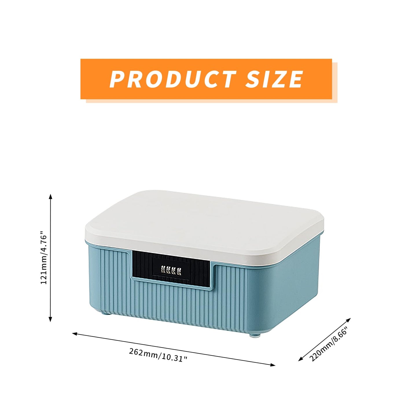 Toolzia Lockable Medicine Storage Box with Combination Lock, Hygienic Medication Storage Organizer Household Security Stash Box Lightweight Storage