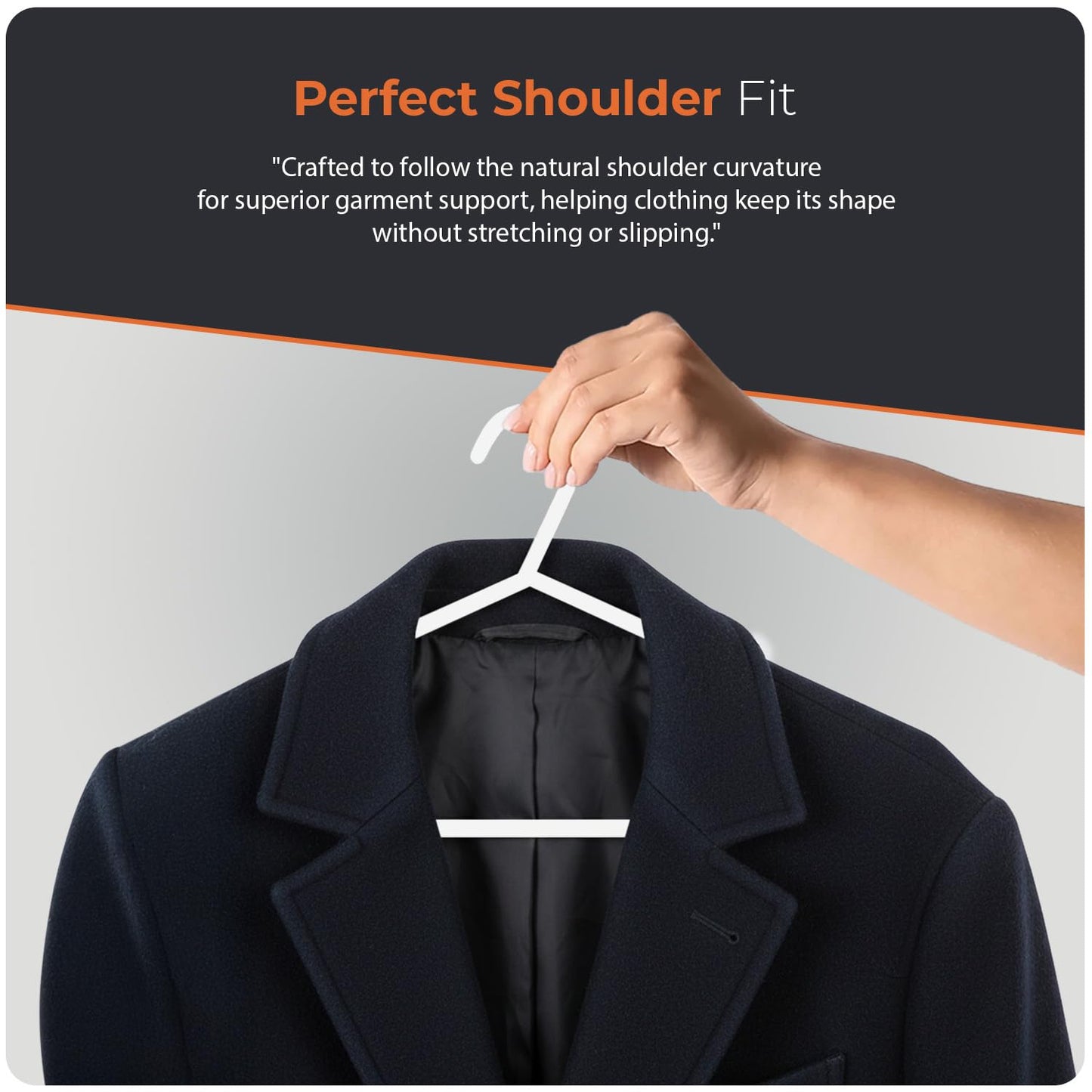 Scott 11 Plastic Coat Hangers, 25 Pack - Adult White Strong Clothes Hangers For Clothes, Durable With Hooks For Space-Saving, Lightweight, Non-Slip