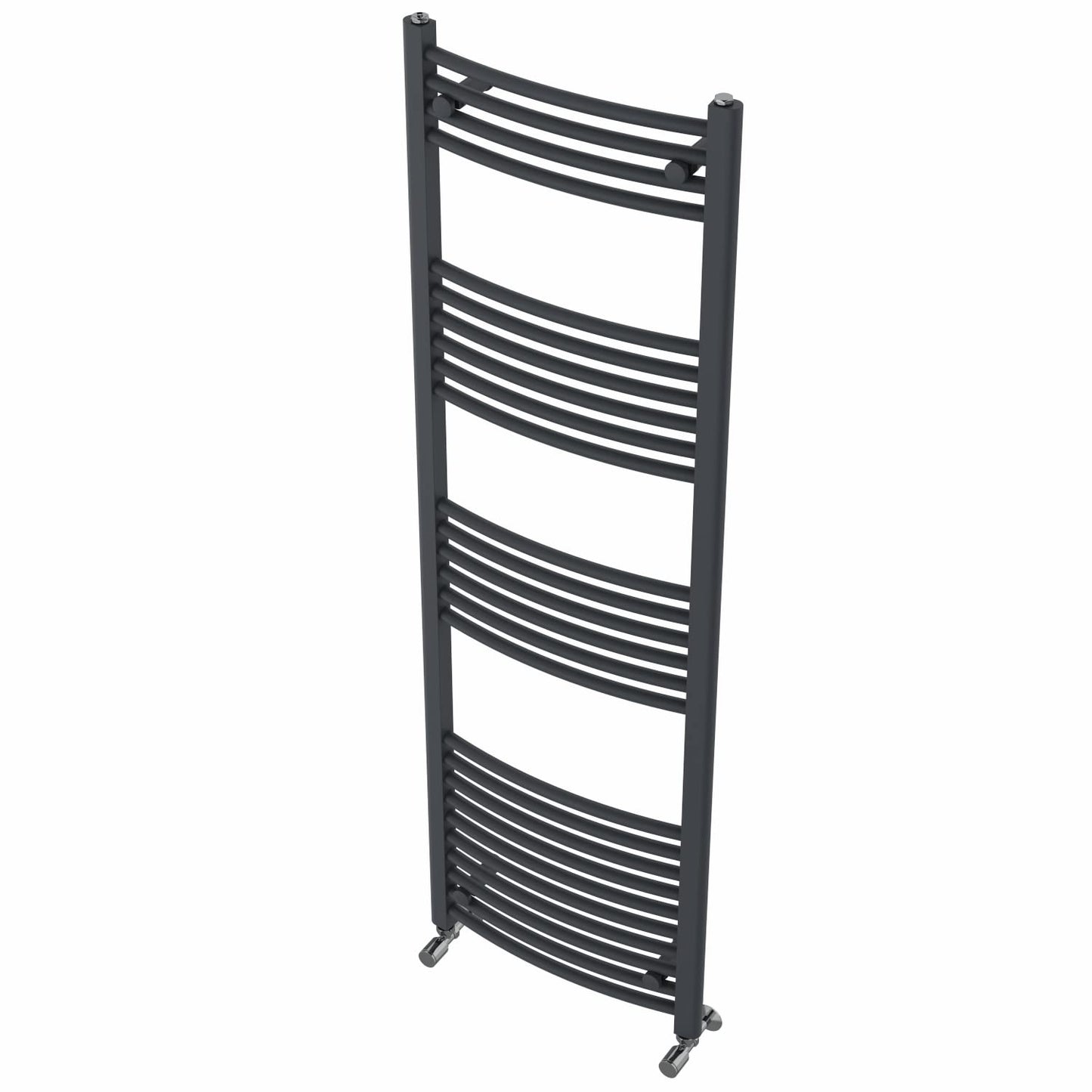 Warmehaus Curved Heated Towel Rail Anthracite Radiator 1600x500mm