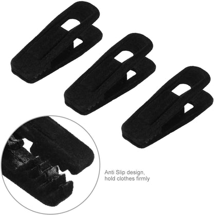 Corodo Velvet Hangers Clips, 20 Pack Strong Felt Hanger Finger Clips, Black