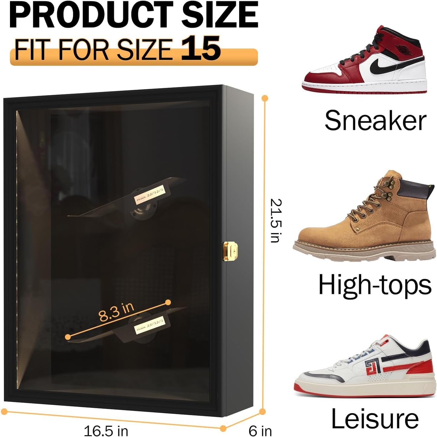 DuvinDD Sports Shoes Display Frame Case Shoe Shelf Wall Mount Floating Shoe Rack Display Sneaker Shoes Boxes Storage for Football Basketball Shoes