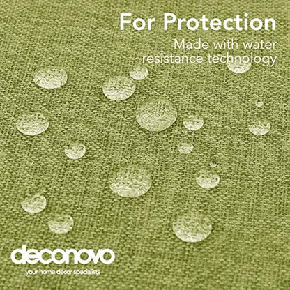Deconovo Solid Color Faux Linen Rectangle Table Cloth Water Resistant Tablecloth for Kids 54x108in(137x274cm) Green