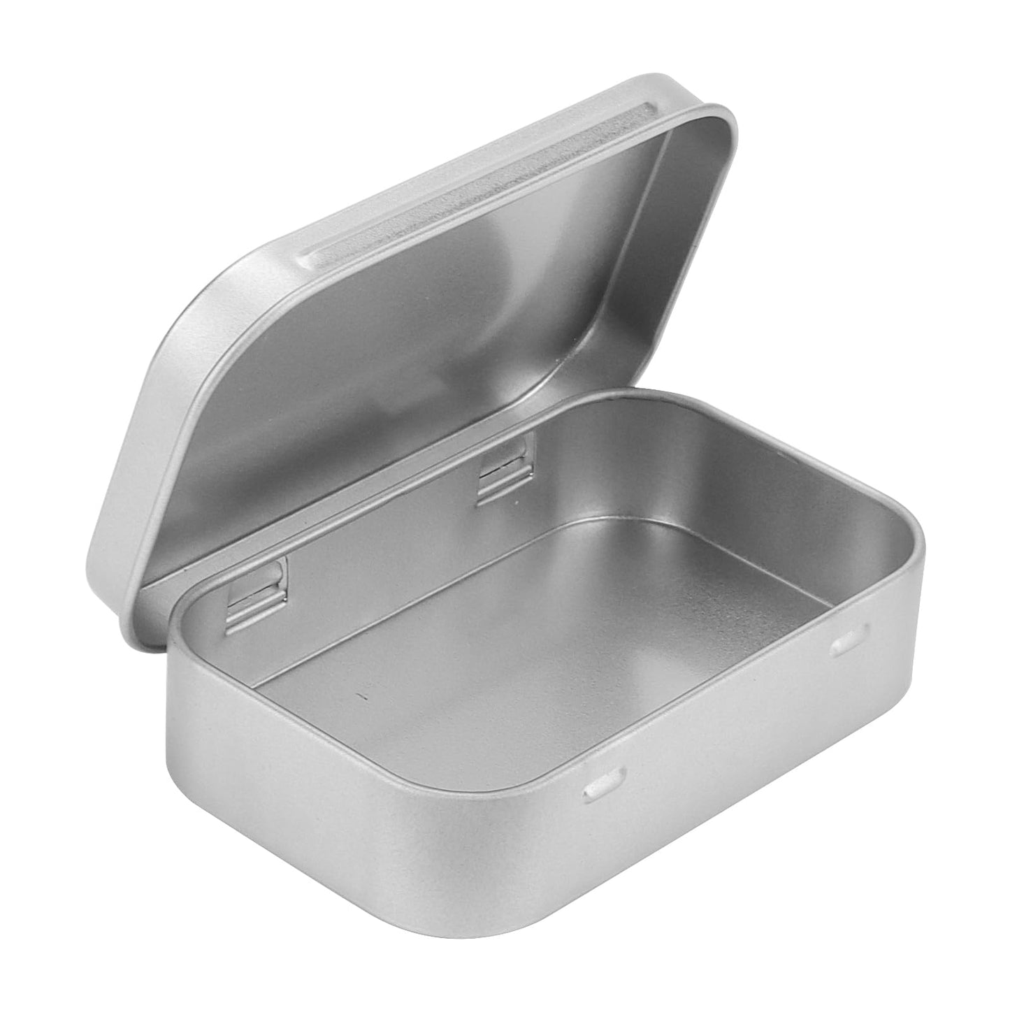 JOIKIT 20Pcs Rectangular Metal Empty Hinged Tins, 9.5 x 6 x 2cm Silver Mini Tin Box, Metal Storage Tin