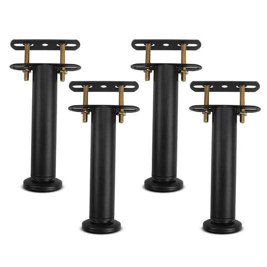 Bed Support Legs, Metal Adjustable Legs for Bed, Heavy Duty Bed Center Frame Middle Reinforce Circular Bottom Extendable Slat Support Leg for Cabinet