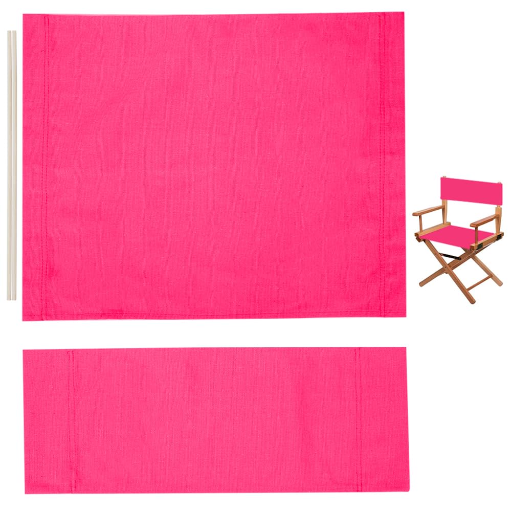 GORGECRAFT 1 Set Director Chair Canvas Replacement with Wood Stick 21x8-16 Inch Medium Violet Red Directors Chairs Cloth Casual Seat Back Covers Kit