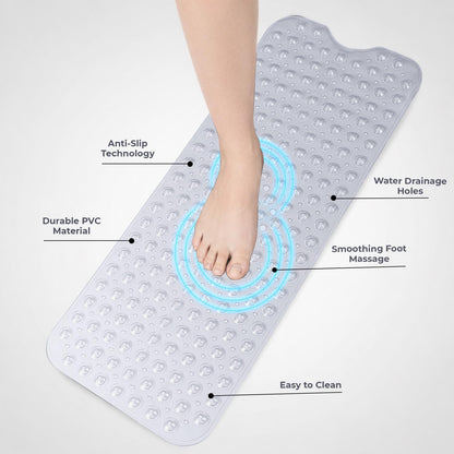 MOONLIGHT20015 Square Shower Mat Non Slip Anti Mould - 53x53cm Rubber Bath Mat PVC Shower Mats for Inside Shower with Strong Suction Cups Grip and