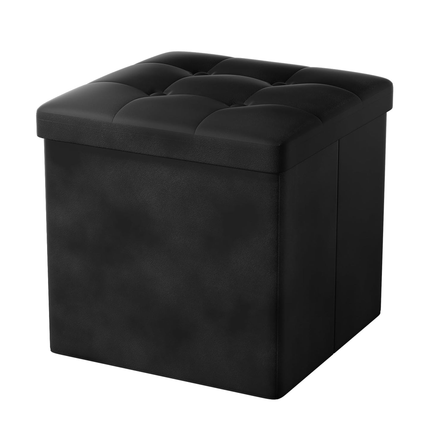 Oak & Tea Storage Ottoman, Foldable Storage Bench, Small Footrest, Cube Storage Unit, 1 Storage Boxes with Lid, Footstool