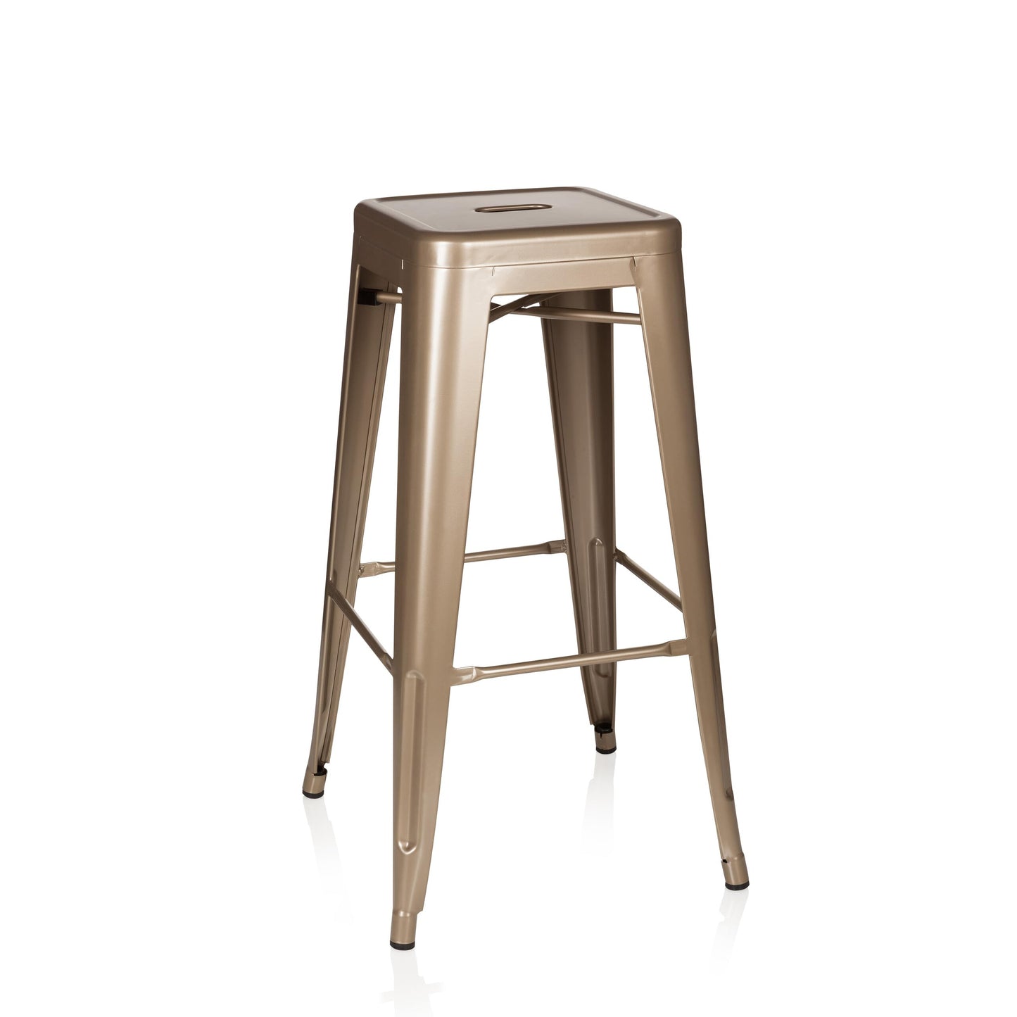 hjh OFFICE Barstool bistro stool VANTAGGIO HIGH metal stackable sturdy bistro stool metallic gold