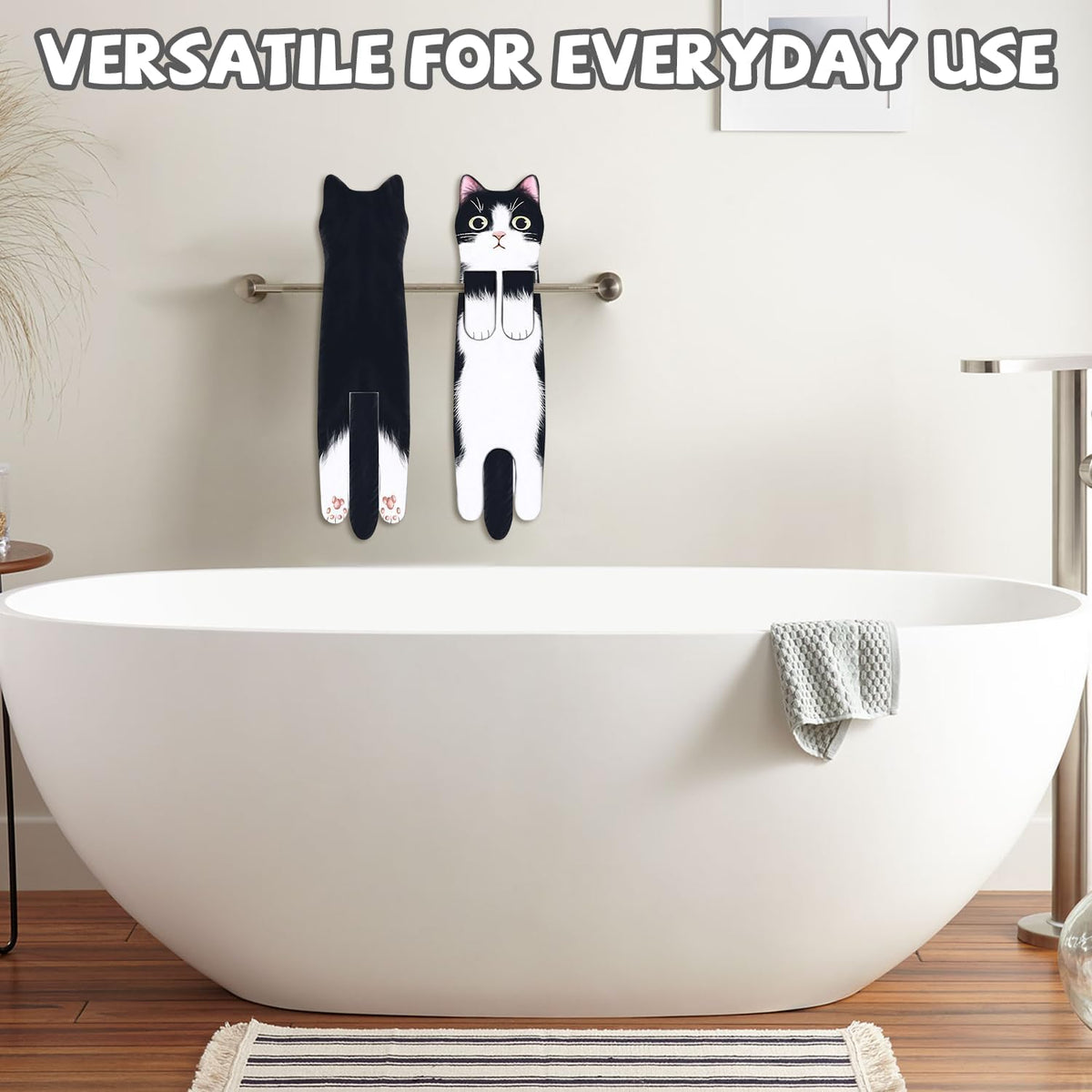Cokoozoo Funny Cat Hand Towels for Bathroom – Soft, Absorbent, Perfect Cat Gifts for Cat Lovers, Women, Birthday, Mother’s Day