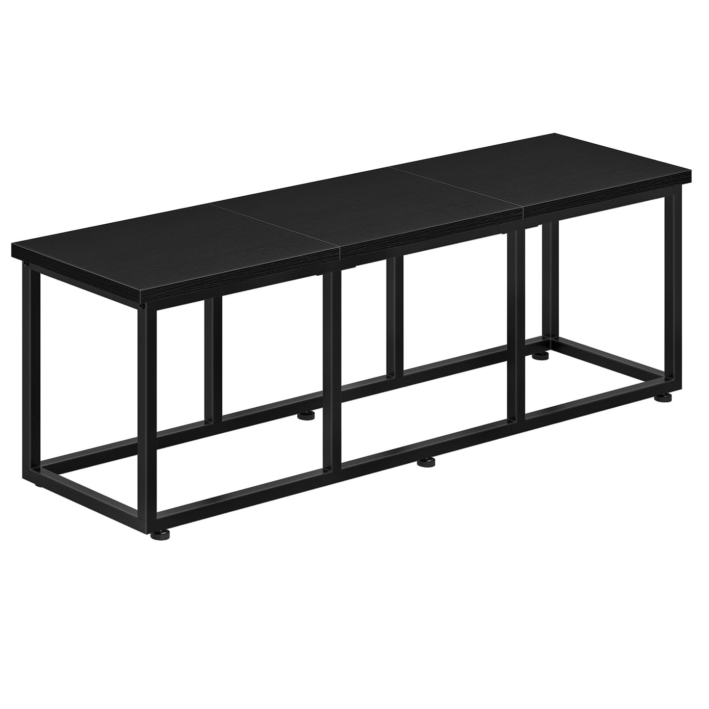 HOOBRO 120 cm Dining Bench, Industrial Indoor Kitchen Bench Seat, Easy Assembly, for Kitchen, Entryway, Bedroom, Black EBB45CD01