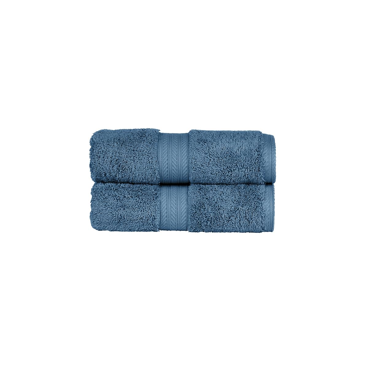 Christy Renaissance 2 Hand Towels Set | Denim Blue | 100% Egyptian Cotton Pile | Luxuriously Soft and Super Absorbent | 675 GSM