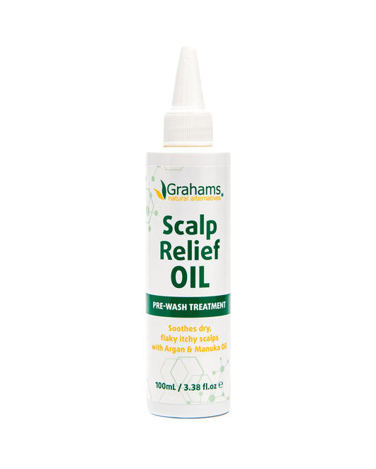 Grahams Natural Scalp Relief Oil - For Dry, Itchy & Flaky Scalp Psoriasis, Seborrheic Dermatitis & Dandruff Treatment - Hydrating, Moisturising,