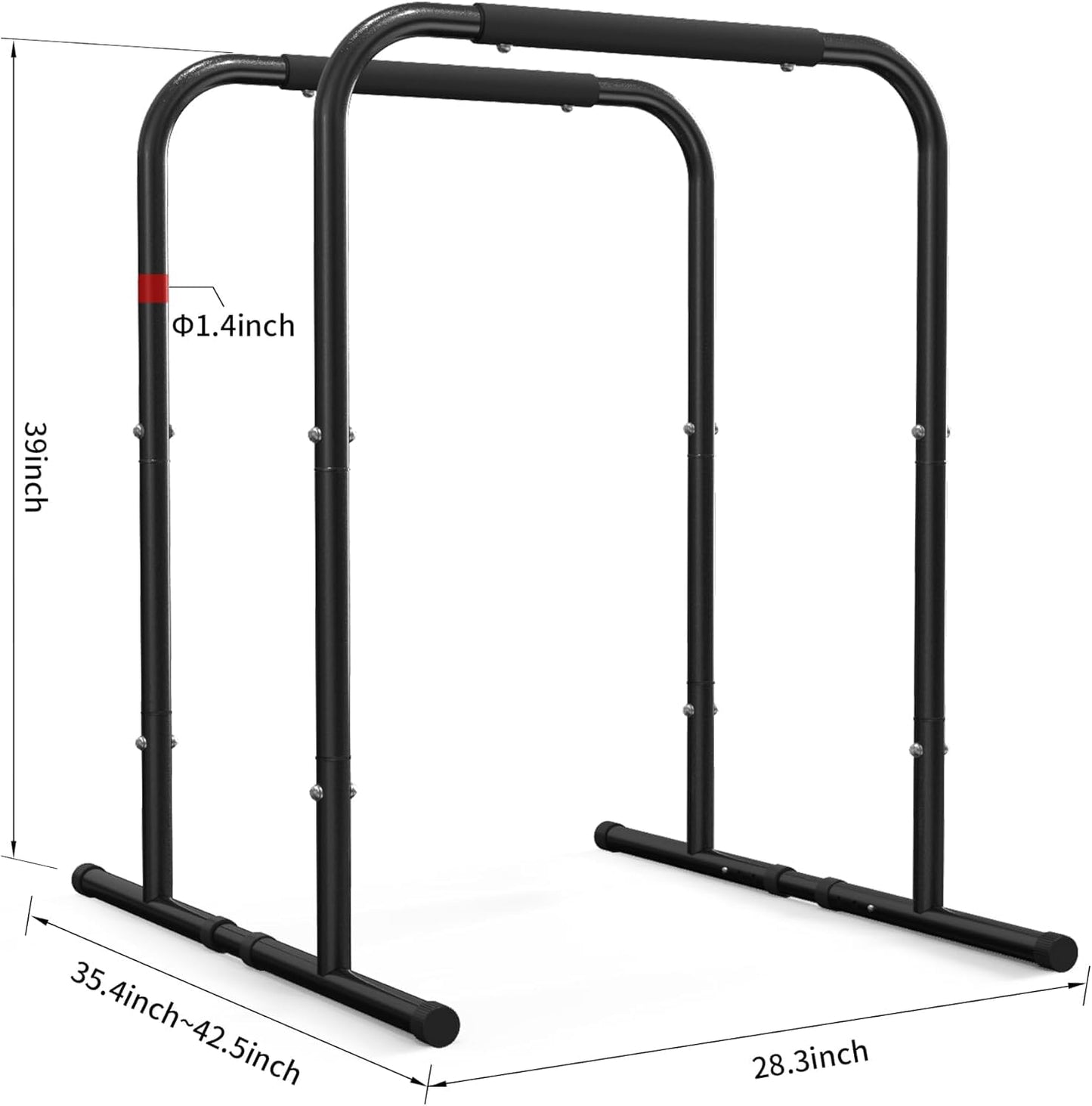 leikefitness Pull Up Dip Station Strength Training Dip Stands Station Tricep Dips Push-Ups For Home Gym (AB1102)