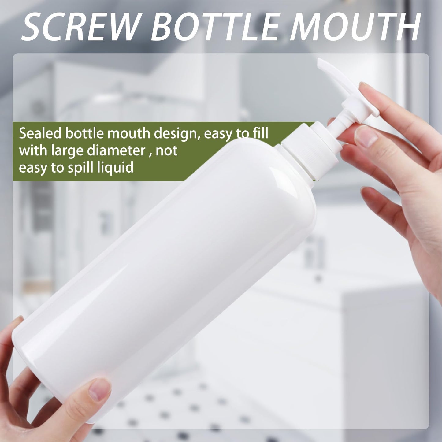 Invalidism 2Pcs Pump Bottle Dispenser 35oz Refillable Press Bottles